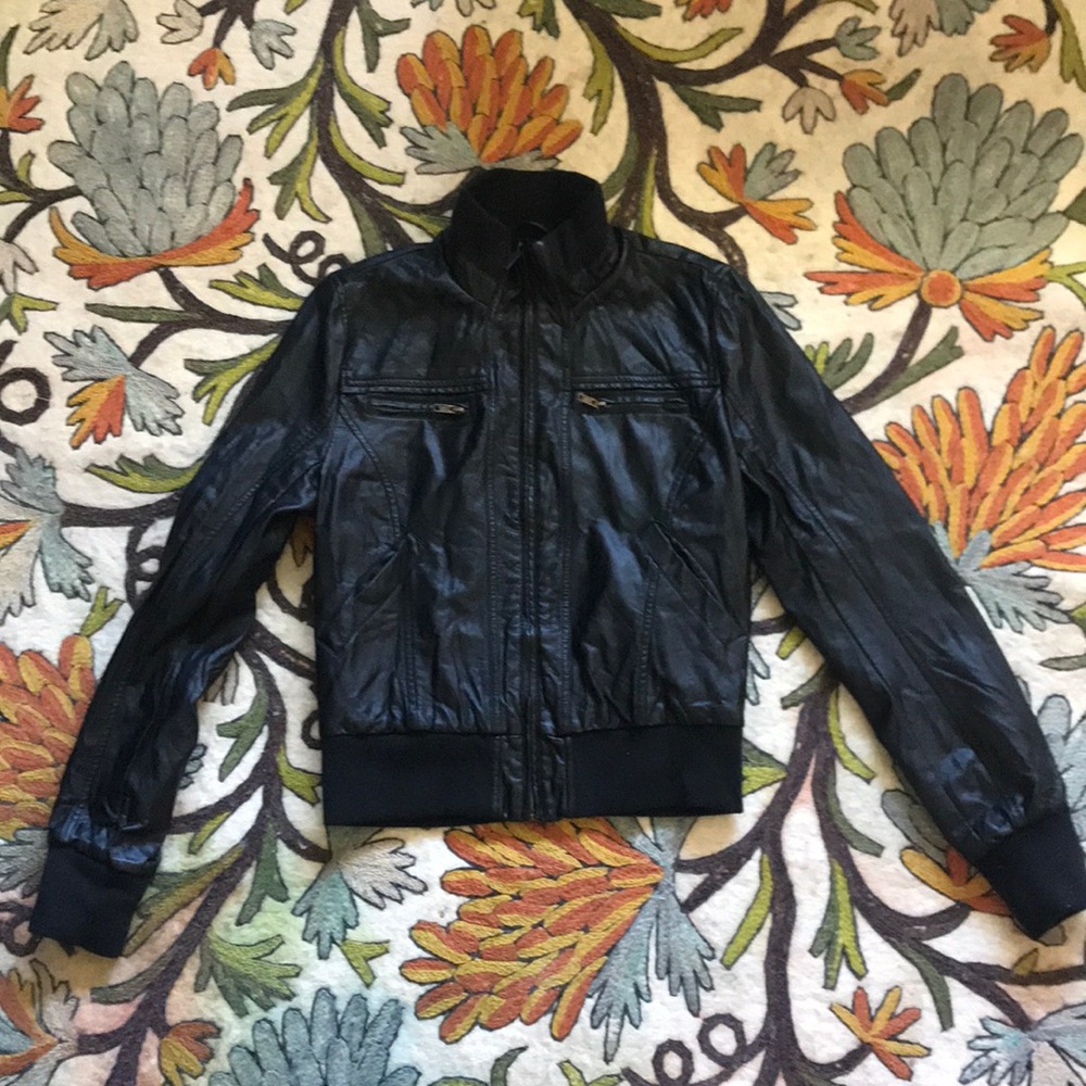 Faux Black Leather Jacket